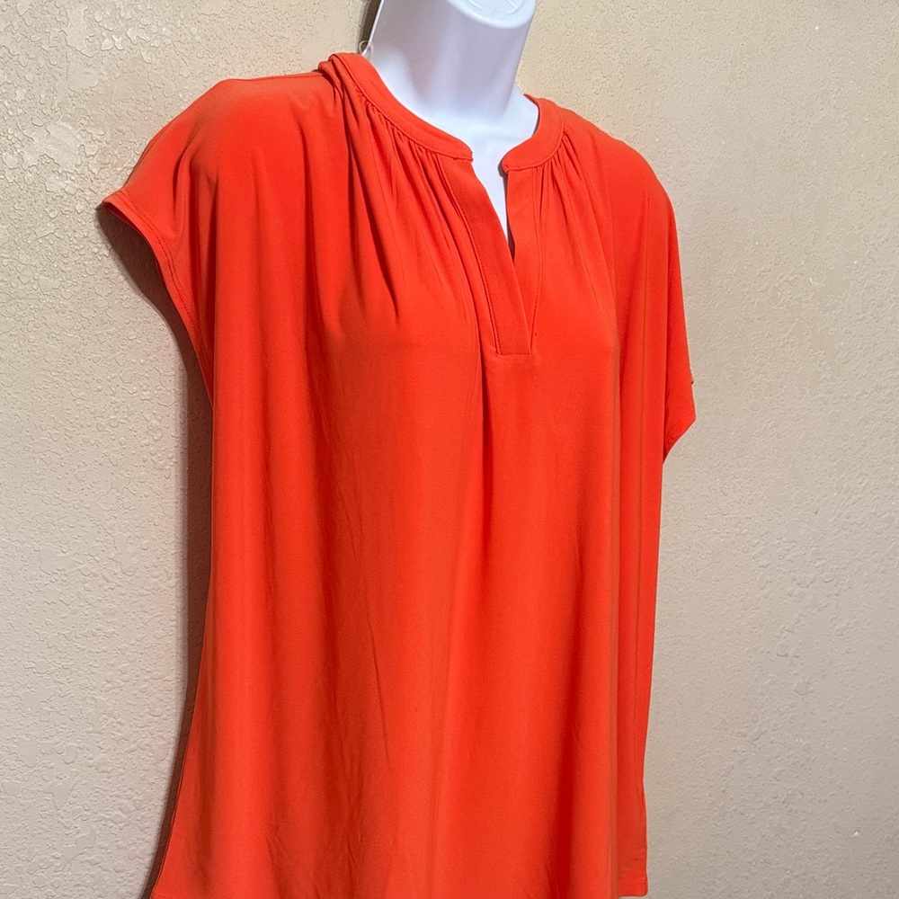 Jones New York Vivid Orange Tunic Top - Picture 6 of 9